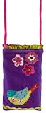 Handytasche für Mädchen, Handy-Tasche "Bird" mit Tragegurt und Applikation Vogel und Blumen
