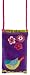 Handytasche für Mädchen, Handy-Tasche "Bird" mit Tragegurt und Applikation Vogel und Blumen