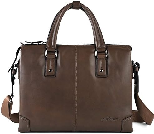 Wild Rhino Men's Briefcase Business Bag Imported First Layer Of Leather Man Bag Casual Handbag Cross-section Khaki
