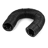 uxcell ベロー　ラバー製ブラック　コルゲートスリーブ　70mmx1000mm