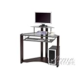 Glass Top Corner Computer Desk w/ Monitor Stand #AC 010114