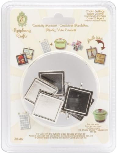 Epiphany Crafts EC38-46 Metal Charm Settings, Square, 5 Per Package