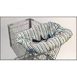 Shopping Cart and High Chair Cover: Chocolate/Blue Stripes