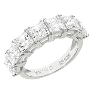 Sterling Silver Princess 7-Stone Verconia Collection Made with Swarovski Zirconia 1Cttw Ring