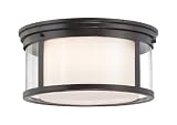 Quoizel WLS1615PN Wilson 3-Light 15-Inch Flush Mount Light, Palladian Bronze