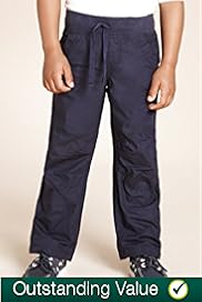 Pure Cotton Straight Leg Lined Trousers