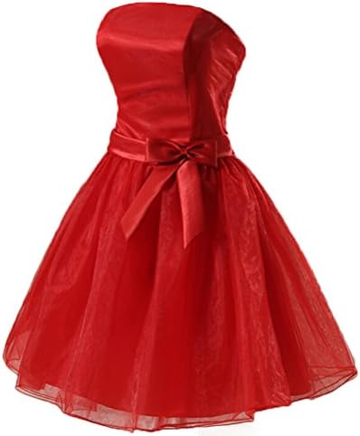 CCHAPPINESS Women's Knee Length Strapless Party Cocktail Prom Bridesmaid Dresses