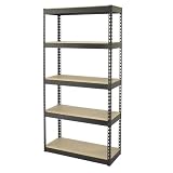 Gorilla Rack GR6-3414-5-IMP 5-Shelf 34-by-14-by-72-Inch Shelving Unit, Black