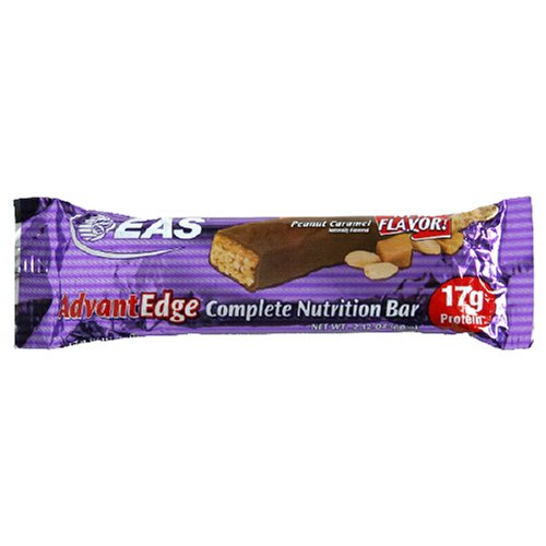 EAS AdvantEdge Complete Nutrition Peanut Caramel, 2.11-Ounce Bar, (Pack of 12) by EAS AdvantEdge