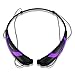 Rymemo 2015 Newest Universal Wireless Bluetooth 4.1 Music Stereo Sports Headset Headphone Vibration Neckband Style for iPhone Samsung (Purple-Black)