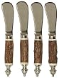 Decorative Pate Knife with Wood and Bone Handle Set of Four