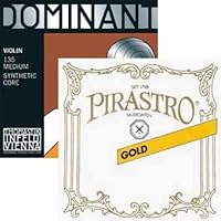 JSI Special 4/4 Violin String Set: Gold Label Ball-End E and Dominant A, D, and G Strings - Medium Gauge