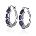 Sterling Silver Sapphire Hoop Earrings