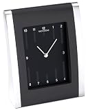 Desk Clock by Movado Black Matte Elyptical Dial with Engraving Plate TSI-177M