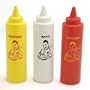 Charcoal Companion Classic Diner Condiment Bottle Set / Ketchup, Mayo, Mustard