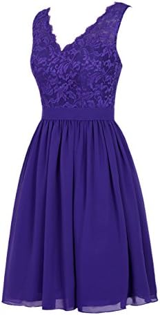 DresSeagle V-neck Straps Lace Short Homecoming Bridesmaid Dresses