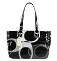Coach Inlaid Signature Leather Gallery Bag Purse Tote 17127 Black
