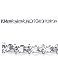 925 Solid Sterling Silver Charm Bracelet, 9"" Shackle Mariners (no Rope) Li