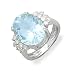 Gioie Ladies' Ring in White 18-karat Gold with Aquamarine and Diamond, form Oval
