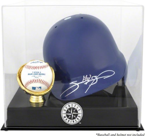 Mounted Memories Seattle Mariners Batting Helmet And Ball Logo Case