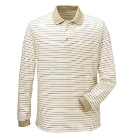 Coolibar UPF 50+ Men's Classic Long Sleeve Striped Polo - Sun Protection