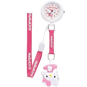 【クリックで詳細表示】[シチズン キューアンドキュー]CITIZEN Q＆Q 懐中時計 HelloKitty(ハローキティ) ポケットウォッチ パルスメーター ストラップ付き ピンク AA96-7009