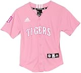 MLB Girls' Detroit Tigers Screen Print Baseball Jersey, Pink, Medium