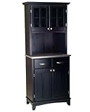 Buffet and Hutch - Black/ Stainless Steel