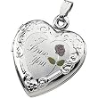 Sterling Rose I Love You Heart Locket Pendant
