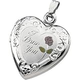 Sterling Silver Three Color I Love You Heart Shaped Locket