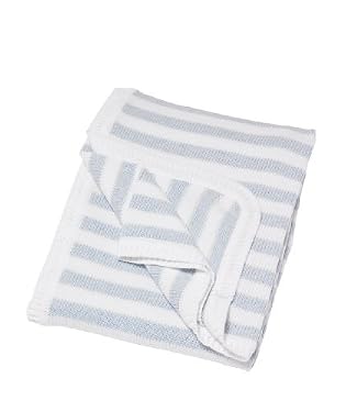 Blue Stripe Knitted Shawl
