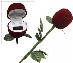 240-PELSR Premium Premium Long Stem Rose With Genuine Pearl Earrings (Case of 100)