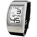 Phosphor Men's WC01 World Time Curved E-INK Black Polyurethane Strap Watch
