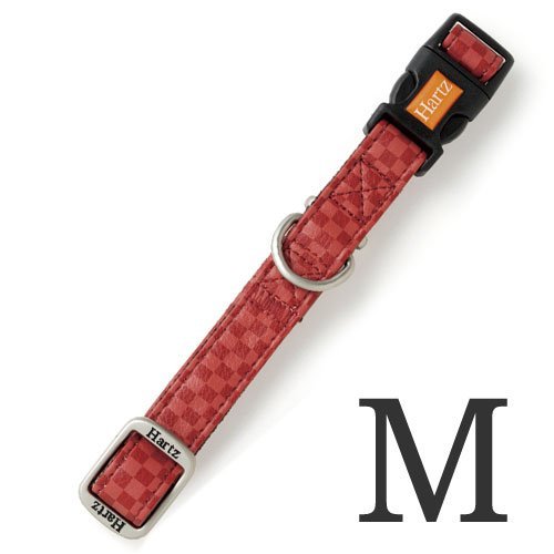 Hartz ハーツウォーカー アジャスタブル カラー （首輪） チェッカー M 中型犬用 レッド
