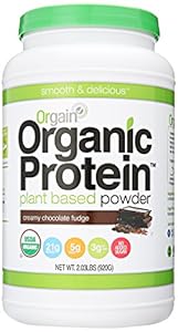 Orgain Organic Protein Plant-Based Powder, Creamy Chocolate Fudge, 2.03 Pound