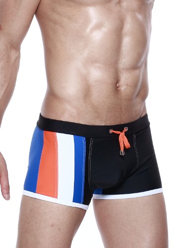 SEOBEAN Mens Low Rise Sexy Swimwear Trunk Boxer Brief Swimsuit