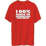T-Shirt Mens Red  100% Made in Dominican Republic  Countries