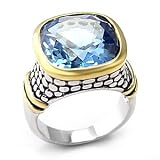 Two Tone Designer London Blue Color Semi Precious Spinel Ring
