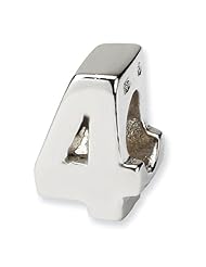 Sterling Silver Reflections Number 4 Bead Real Goldia Designer Perfect Jewelry Gift