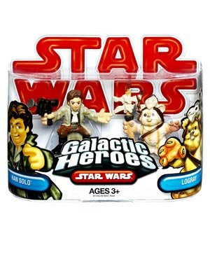 Star Wars 2009 Galactic Heroes 2-Pack Han Solo and Logray