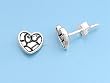 Heart-Shaped Sterling Silver Earrings - 8 mm