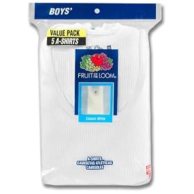 Fruit of the Loom Boy's 5 Pack A-shirt #5P501B