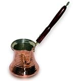 Turkish Coffee Pot (cezve/ibrik) with wooden handle - XL 14 oz