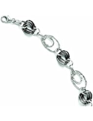Leslies 14k With Black Rhodium Lite Regency Bracelet