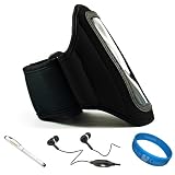 Black SumacLife Moisture Resistant Neoprene Hardcore Workout Armband for Nokia Lumia 900 / Nokia Lumia 910 / Nokia Lumia 610 / Nokia Lumia 710 / Nokia 808 PureView / Nokia Asha 302 / Nokia Lumia 800 / Nokia 603 / Nokia 701 / Nokia N9 / Nokia E6 / Nokia X7 + Executive White Stylus Pen with Laser Pointer and LED Light + Black Handsfree Headphones with Mic + INCLUDES!!! SumacLife TM Wisdom Courage Wristband