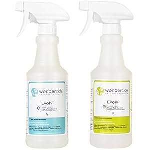Natural & Organic Flea, Tick & Mosquito Control Spray for Dogs | 2-PACK 16oz Evolv Cedar Scent + Cedar with Lemongrass Scent | Kills Full Lifecycle of 100s Pests - Just Spray & Play | No Chemical Pesticides, Made from Non-Toxic, Human Food-Grade Ingredients | Spray on Pet Bedding, Flooring & Furniture - Non-Staining, Dries Clear & Will Not Attract Dirt | Made in the USA