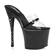 7 Inch Sexy Dancer Shoes High Platform Heart Rhinestone Heel Slides