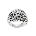 Chunky Sterling Silver Domed Flower Ring