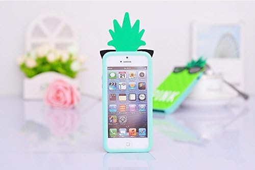 For iPhone 5S/5 Case,Idealstanley 3D Cute Pineapple Pattern Soft Silicone Case Cover For iPhone 5S/5(black)
