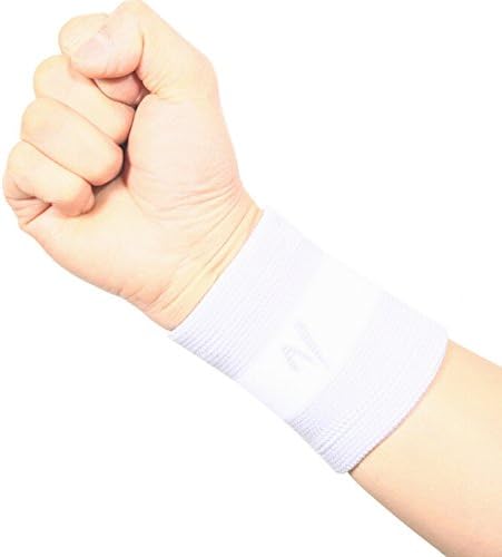 Generic Lun Cotton Prop Elastic Yarn Basketball Wristband White 3.5"*3.3"